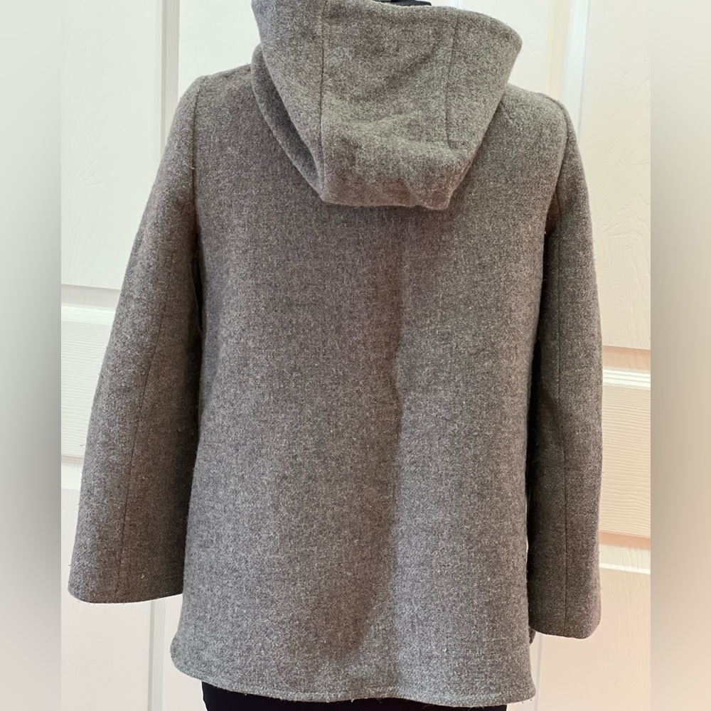 Zara Basic Hooded Zip Down Wool Blend Jacket Coat - image 6